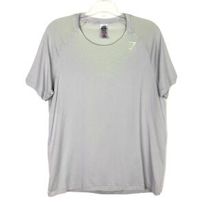 Gymshark Gray and Green Athletic Compression Shirt